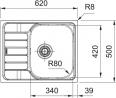 FRANKE Évier SKN 611-62 620x500mm inox