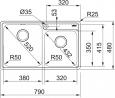 FRANKE Évier BCX 220-38-32 790x480mm inox