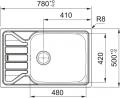 FRANKE évier FLN 611-78 LB 780x500mm inox