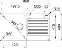 FRANKE évier BCX 211-86/2 860x480mm inox