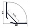 LP-diffuseur opalin rond Corner 30 2000mm