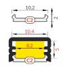 StrongLumio moulure de recouvrement C pour profil LED a clips, 20m noir