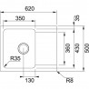 FRANKE évier OID 611-62 620x500mm blanc