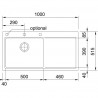 FRANKE Évier MTG 611/2P 1000x515mm onyx