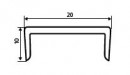 SEVROLL 00032 profil "U" pour lamino 18mm 3m doré