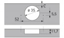 HETTICH 9043363 Intermat charniere encastrée 110° TH vis a bois PTO