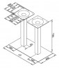 K-STRONG Pied de table central 700x400mm 730mm inox