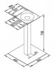 K-STRONG Pied de table central 450x450mm 730mm inox