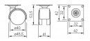 StrongCastors roue 40mm gris plaquette frein