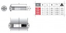 Écrou de liaison M4x30mm NIKL