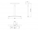 MILADESIGN piétement réglable central Linear LN3102R argent
