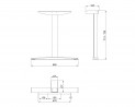 MILADESIGN piétement central Linear LN3402 argent