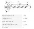 SPAX vis a bois 4x16 tete plate PZ, 4C MH