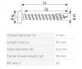 SPAX vis a bois 5x60 tete demi-ronde TXS,W,4C