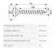 SPAX vis a bois 4,5x40 tete fraisée TXS, W, 4C MH