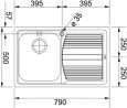 FRANKE Évier LLX 611/2P 790x500mm inox
