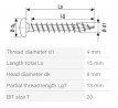 SPAX vis a bois 4x15mm tete demi-ronde TXS,W,4C