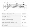SPAX vis a bois 3,5x35mm tete fraisée TXS,W,4C MH