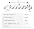 SPAX vis a bois 3,5x16 tete demi-ronde TXS,W,4C