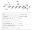 SPAX vis a bois 4x25 tete demi-rond PZ, W, 4C