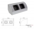 DL tiroir double Schuko Corner Box 2 alu