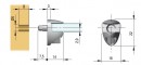 IF Support pour étagere verre Cobra 5-6 mm nickel