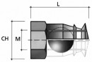 BU12 Cheville a frapper a billes M6x12mm laiton