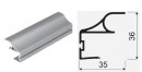 SEVROLL 02723 Comfort 18 II profil de poignée 18mm 2,7m argenté