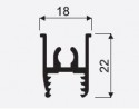 SEVROLL 03042-Y Gemini 10 rail de guidage supérieur 1,7m oliva brossé