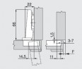 BLUM 71B9550 charniere appliquée porte forte, Blumotion, vis a bois, 95°