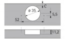 HETTICH 77644 Intermat charniere a angle appliquée 20°/95° TH vis a bois ressort