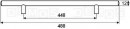 TULIP poignée barre de traction 448/488 chrome mat + vis TULIP poignée barre de traction 448/488 chrome mat + vis
