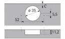 HETTICH 73928 Intermat charniere angulaire insert 30°/95° TH vis a bois ressort