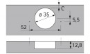 HETTICH 73905 Intermat charniere a recouv. 125° TH vis a bois ressort