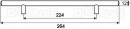 TULIP poignée barre de traction 224/264 chrome mat + vis TULIP poignée barre de traction 224/264 chrome mat + vis