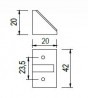 Équerre de liaison plastique double 42mm aulne