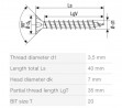 SPAX vis a bois 3,5x40mm tete fraisée TXS,W,4C MH
