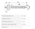 SPAX vis a bois 3,5x20mm tete fraisée PZ W 4C MH