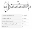 SPAX vis a bois 3,5x15mm tete fraisée PZ W 4C MH