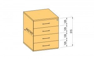 K-BBP conteneur 540/292mm typ 7/ver 1 tiroir métal extension partielle réglage