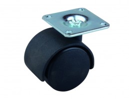 StrongCastors roue 40mm plaquette noire