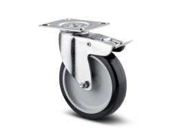 TENTE roulette pivotante 1477 frein galet souple O 75mm