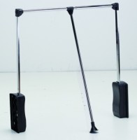 StrongWire tringle de penderie rabattable, 860-1200mm, noir/chrome