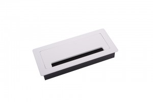 STRONG passe-câble avec amortisseur ALU 200x90x28mm blanc mat