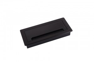 STRONG passe-câble amorti ALU 200x90x25mm noir mat brossé