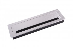STRONG passe-câble avec amortisseur ALU 300x90x28mm alu brossé