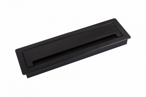 STRONG passe-câble avec amorti ALU 300x90x28mm noir mat brossé