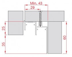 TERNO profil inférieur 920/A 3m élox