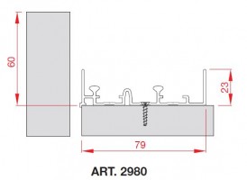 TERNO Comfort profil supérieur 2980/A 3m elox