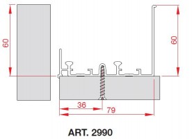 TERNO Comfort profil supérieur 2990/A 3m elox